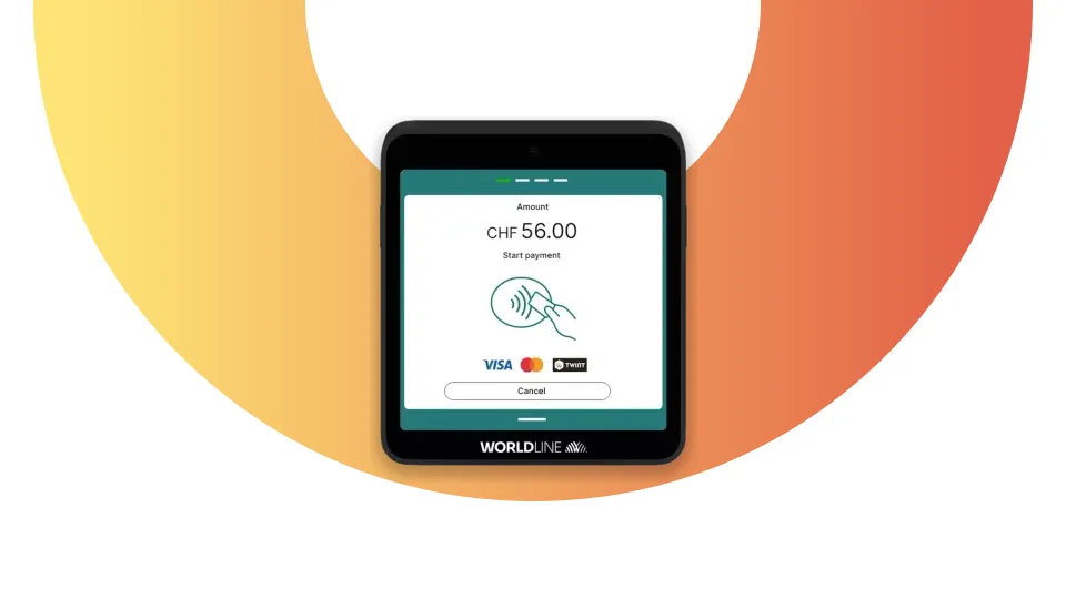 Terminal de paiement Worldline miniPOS Cube vu de face
