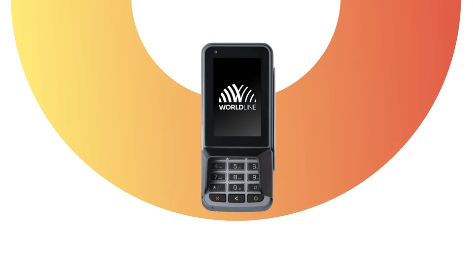 Terminal de paiement Worldline Saturn 1000P avec écran et clavier
