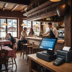 Caisse enregistreuse tactile pour restaurant en Suisse romande