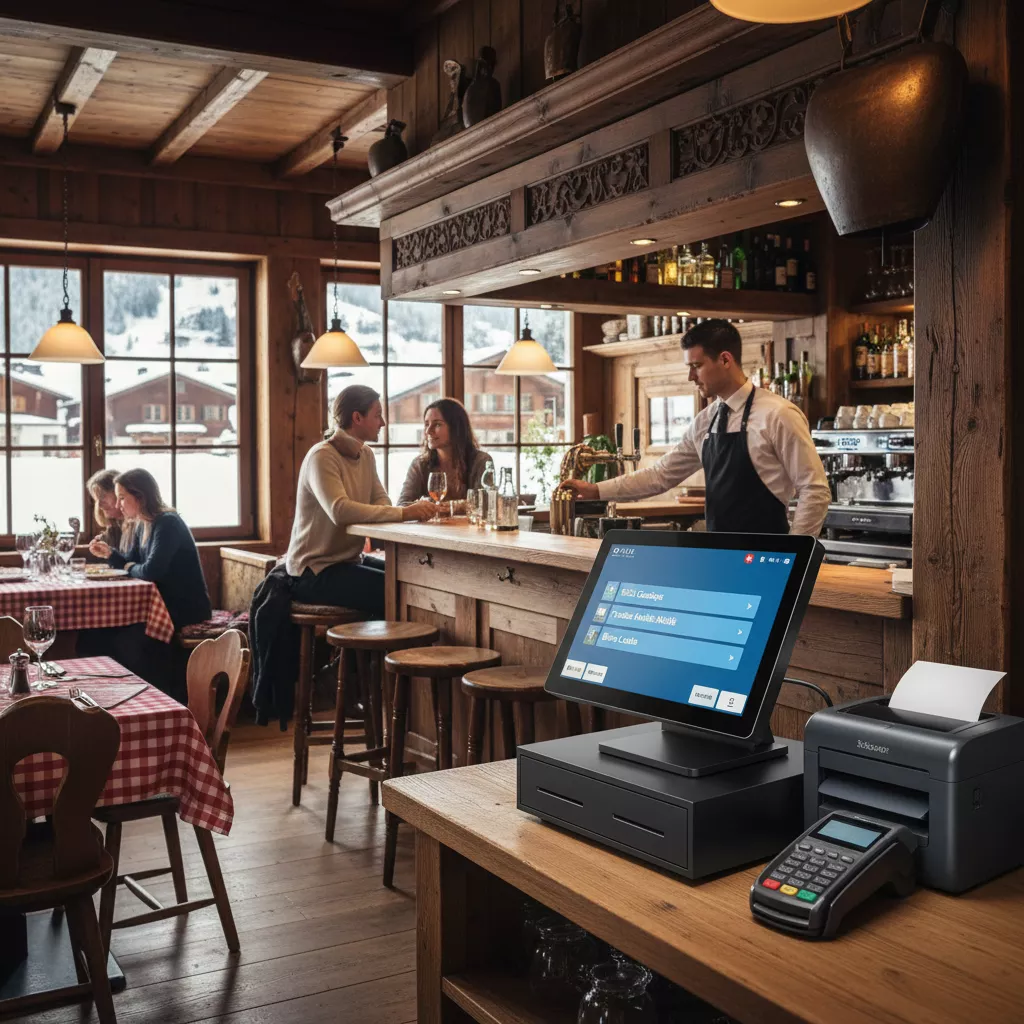 Caisse enregistreuse tactile pour restaurant en Suisse romande