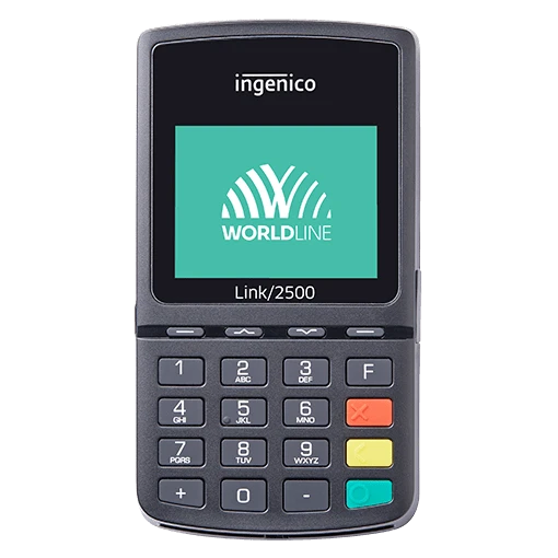 Terminal de paiement noir avec écran couleur